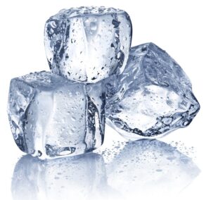 three ice cubes